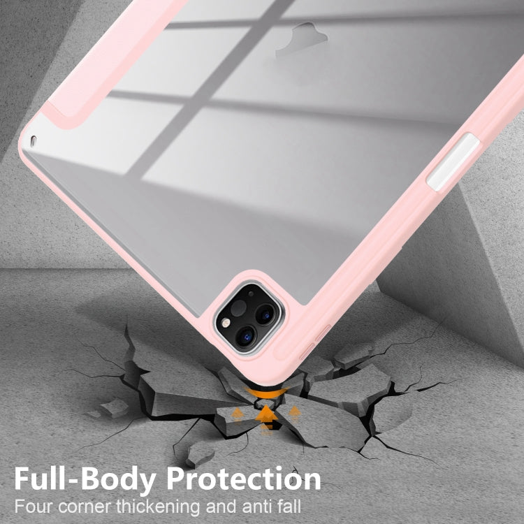 For iPad Pro 11 2024 Acrylic 3-Fold Smart Leather Tablet Case(Pink) - iPad Pro 11 2024 Cases by PMC TechLife | Online Shopping South Africa | PMC TechLife | Buy Now Pay Later Mobicred