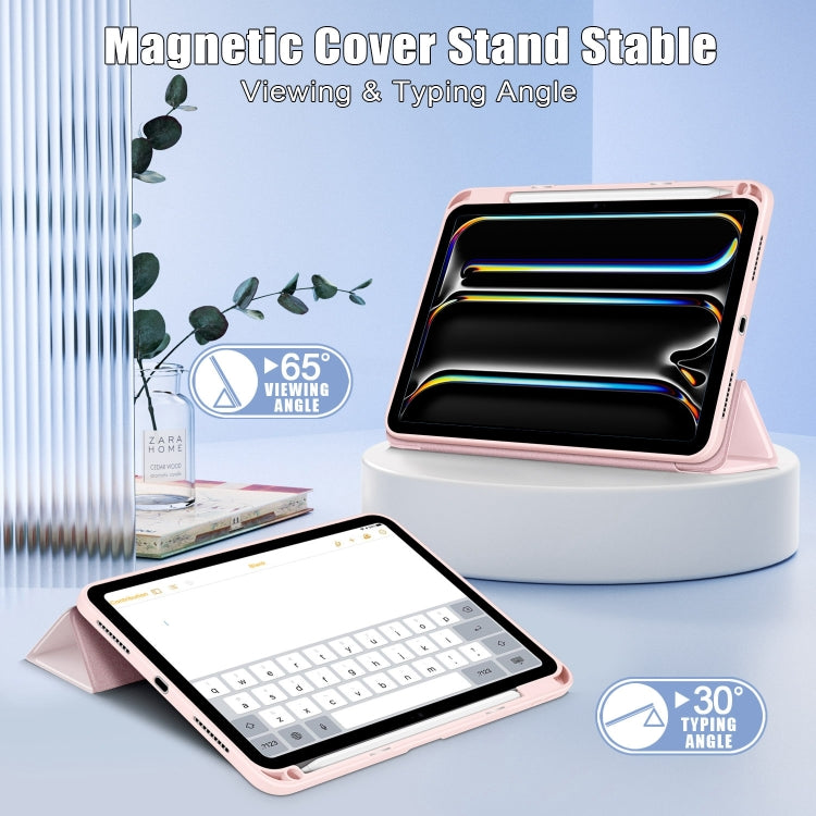 For iPad Pro 11 2024 Acrylic 3-Fold Smart Leather Tablet Case(Pink) - iPad Pro 11 2024 Cases by PMC TechLife | Online Shopping South Africa | PMC TechLife | Buy Now Pay Later Mobicred