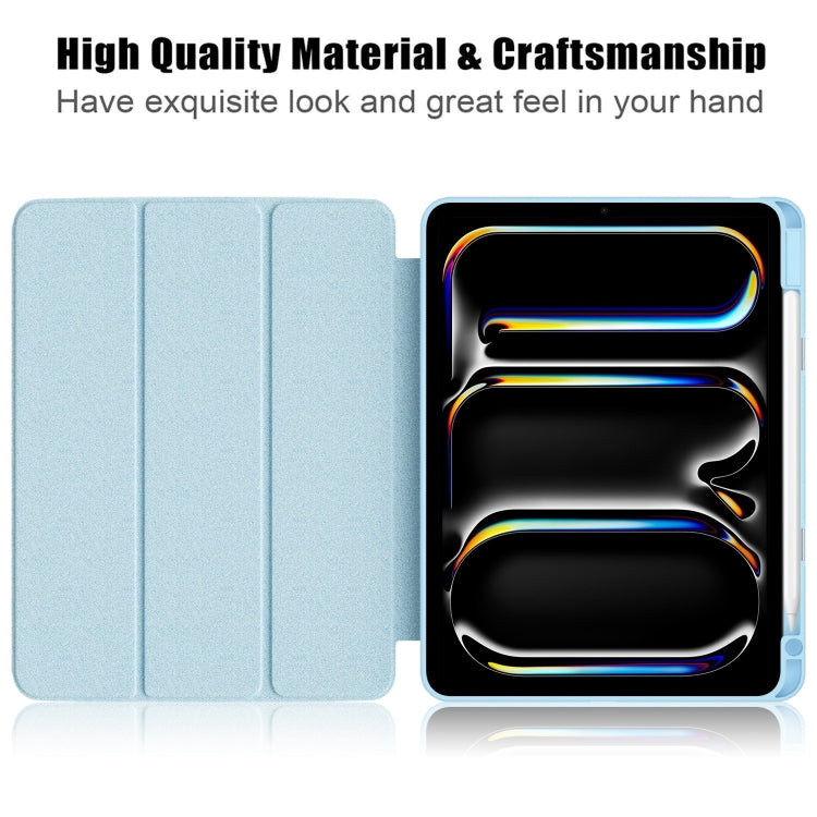 For iPad Pro 11 2024 Acrylic 3-Fold Smart Leather Tablet Case(Sky Blue) - iPad Pro 11 2024 Cases by PMC TechLife | Online Shopping South Africa | PMC TechLife | Buy Now Pay Later Mobicred