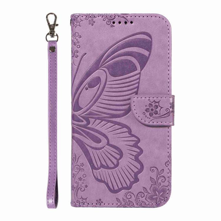 For iPhone 16 Swallowtail Butterfly Embossed Leather Phone Case(Purple) - iPhone 16 Cases by PMC TechLife | Online Shopping South Africa | PMC TechLife | Buy Now Pay Later Mobicred