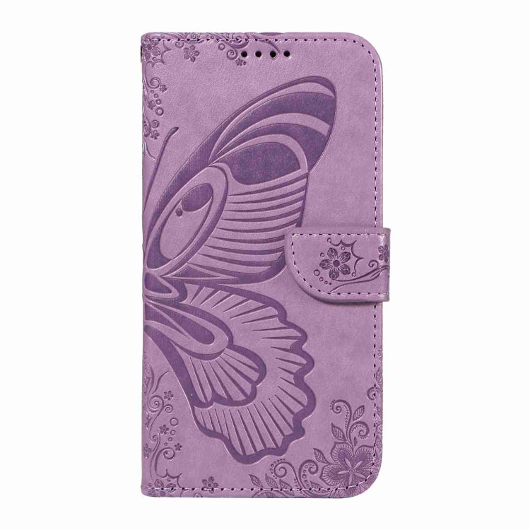 For iPhone 16 Swallowtail Butterfly Embossed Leather Phone Case(Purple) - iPhone 16 Cases by PMC TechLife | Online Shopping South Africa | PMC TechLife | Buy Now Pay Later Mobicred