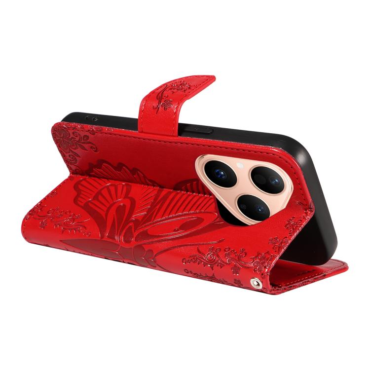 For Huawei Pura 80 5G Swallowtail Butterfly Embossed Leather Phone Case(Red) - free shipping - PMC TechLife - Order now!