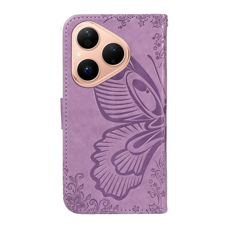 For Huawei Pura 80 5G Swallowtail Butterfly Embossed Leather Phone Case(Purple) - free shipping - PMC TechLife - Order now!