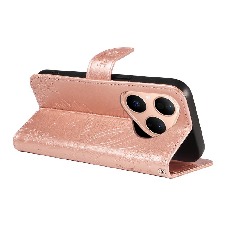 For Huawei Pura 80 5G Swallowtail Butterfly Embossed Leather Phone Case(Rose Gold) - free shipping - PMC TechLife - Order now!