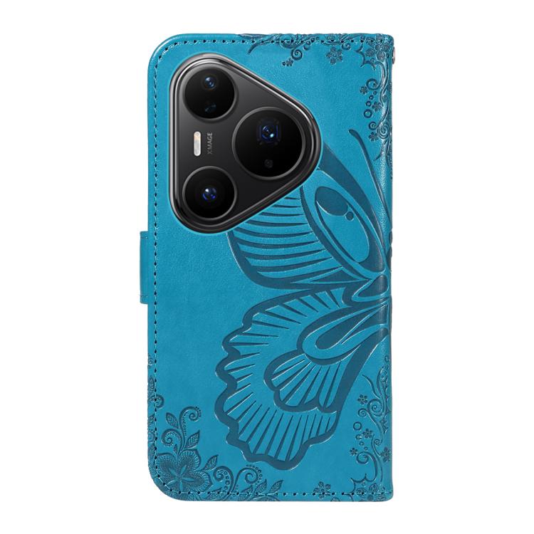 For Huawei Pura 80 Pro 5G Swallowtail Butterfly Embossed Leather Phone Case(Blue) - free shipping - PMC TechLife - Order now!