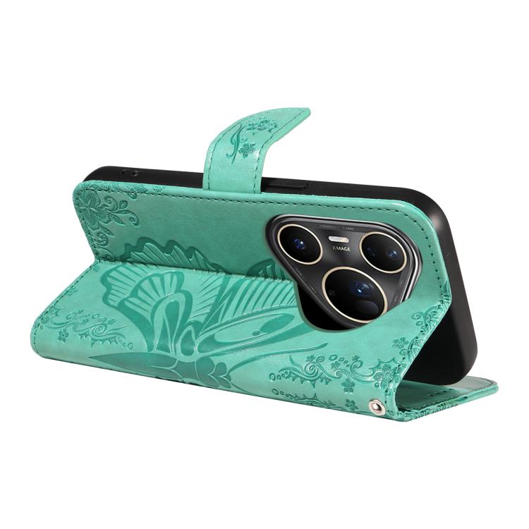 For Huawei Pura 80 Ultra 5G Swallowtail Butterfly Embossed Leather Phone Case(Green) - free shipping - PMC TechLife - Order now!