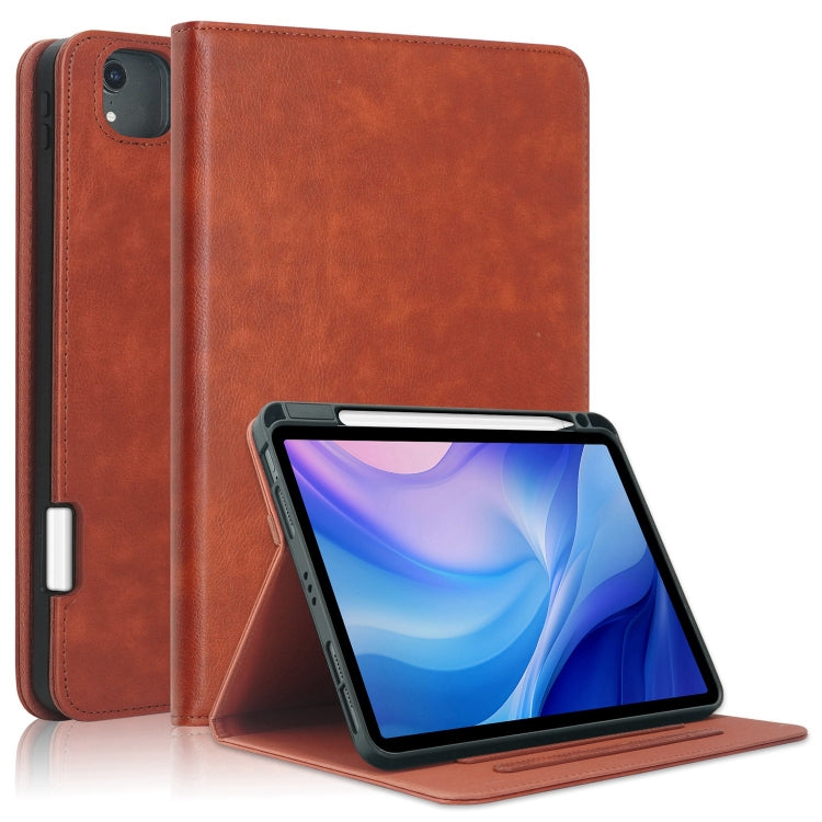For iPad Air 11 2024 / Pro 11 2022 Front Stand Smart TPU Leather Tablet Case(Brown) - iPad Air 11 2024 Cases by PMC TechLife | Online Shopping South Africa | PMC TechLife | Buy Now Pay Later Mobicred