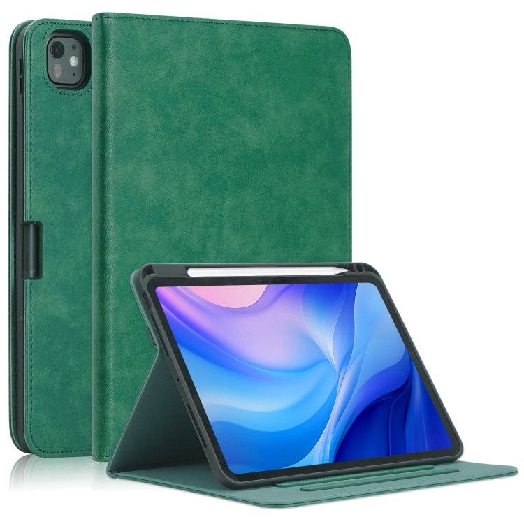For iPad Pro 11 2024 Front Stand Smart TPU Leather Tablet Case(Green) - iPad Pro 11 2024 Cases by PMC TechLife | Online Shopping South Africa | PMC TechLife | Buy Now Pay Later Mobicred