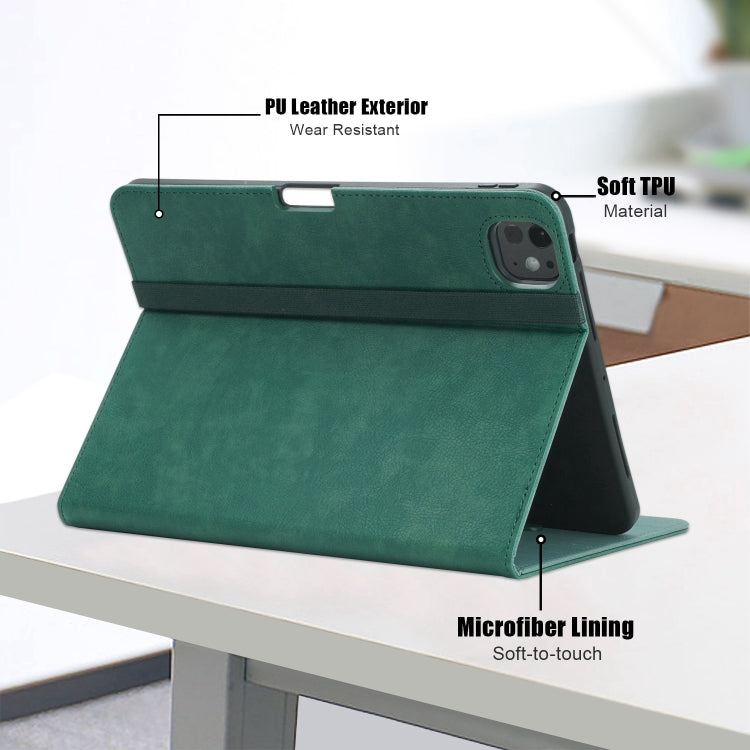 For iPad Pro 11 2024 Front Stand Smart TPU Leather Tablet Case(Green) - iPad Pro 11 2024 Cases by PMC TechLife | Online Shopping South Africa | PMC TechLife | Buy Now Pay Later Mobicred