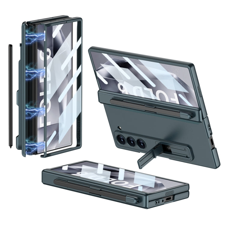 For Samsung Galaxy Z Fold6 GKK Integrated Full Coverage Magnetic Fold Phone Case with Pen Slot, Not Included Pen(Green) - free shipping - PMC Jewellery - Order now!