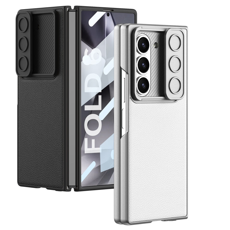 For Samsung Galaxy Z Fold6 GKK Integrated Ultra-thin Sliding Window Leather Phone Case(Silver) - free shipping - PMC Jewellery - Order now!