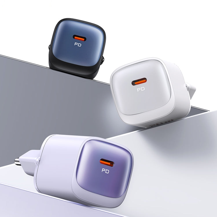 USAMS CC248 20W USB-C / Type-C GaN Fast Charger, EU Plug(Black) - USB Charger by USAMS | Online Shopping South Africa | PMC TechLife | Buy Now Pay Later Mobicred