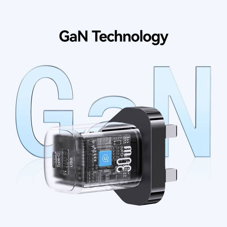 USAMS CC253 30W USB-C / Type-C GaN Fast Charger, UK Plug(Black) - USB Charger by USAMS | Online Shopping South Africa | PMC TechLife | Buy Now Pay Later Mobicred