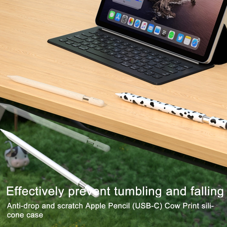 For Apple Pencil USB-C Cow Pattern Stylus Silicone Protective Cover(Blue) - Pencil Accessories by PMC Jewellery | Online Shopping South Africa | PMC Jewellery | Buy Now Pay Later Mobicred