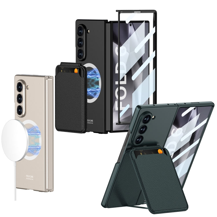 For Samsung Galaxy Z Fold6 GKK Integrated Magsafe Detachable Card Slot Phone Case(Green) - free shipping - PMC Jewellery - Order now!