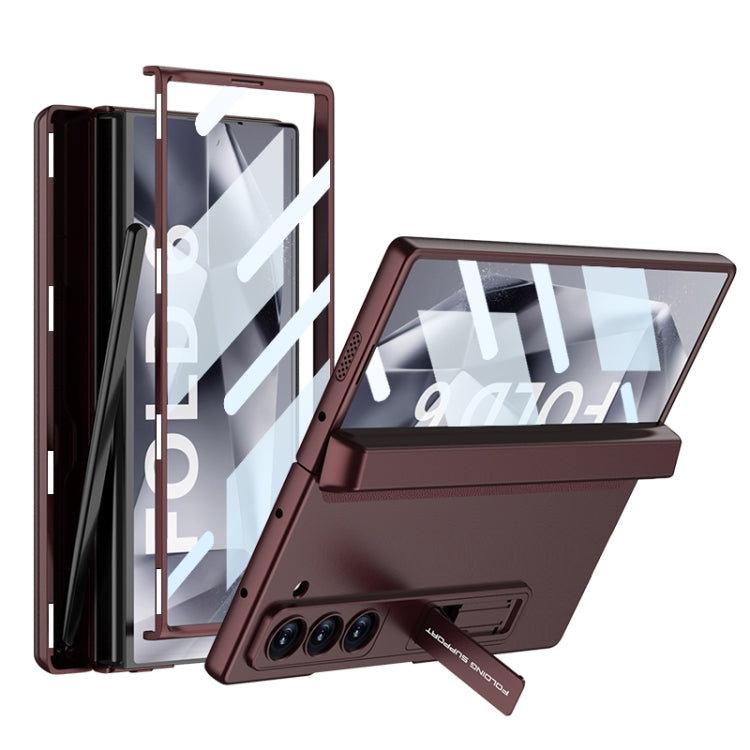 For Samsung Galaxy Z Fold6 GKK Integrated Magnetic Full Coverage Flip Phone Case with Pen Box, Not Included Pen(Wine Red) - free shipping - PMC Jewellery - Order now!