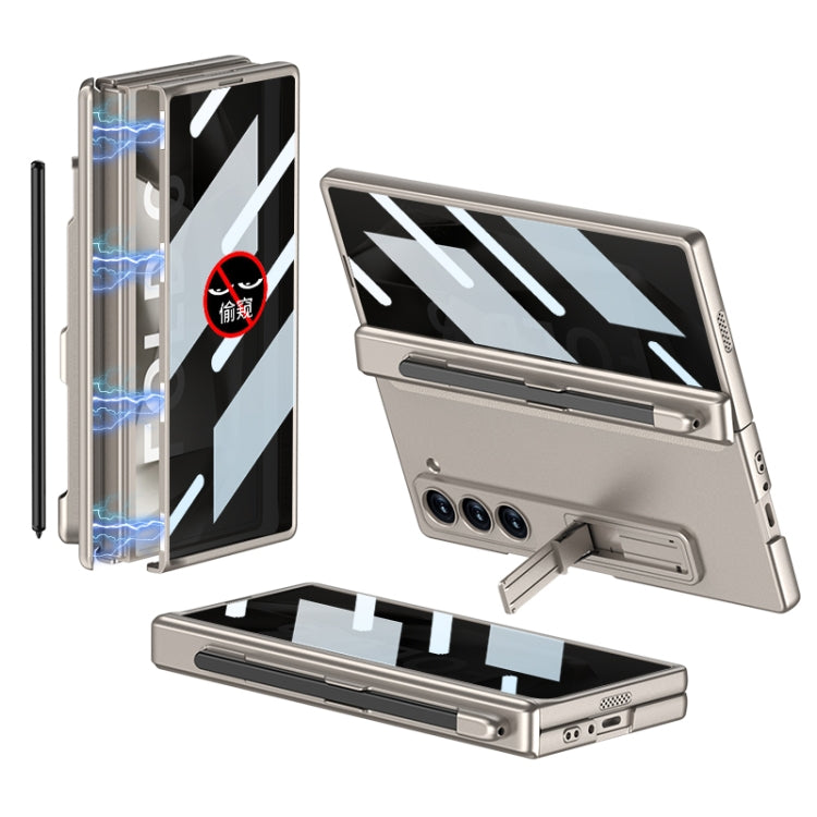 For Samsung Galaxy Z Fold6 GKK Integrated Anti Peep Full Coverage Magnetic Fold Phone Case with Pen Slot, Not Included Pen(Titanium Gray) - free shipping - PMC Jewellery - Order now!