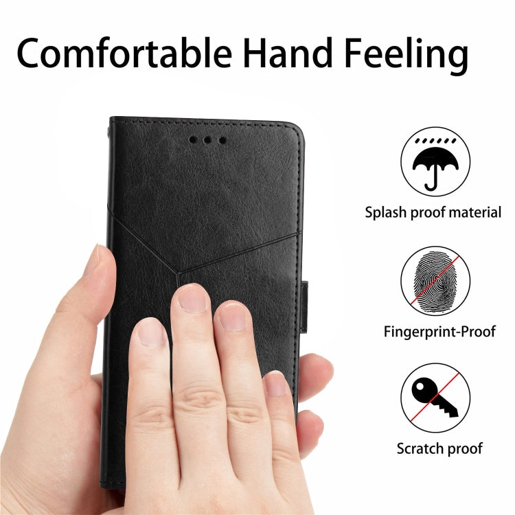 For Samsung Galaxy S25 5G Y-shaped Pattern Flip Leather Phone Case(Black) - free shipping - PMC Jewellery - Order now!