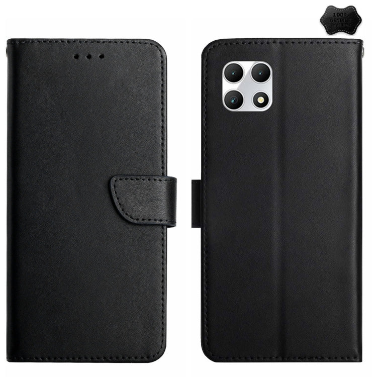 For T-Mobile REVVL 7 5G HT02 Genuine Leather Fingerprint-proof Flip Phone Case(Black) - More Brand by PMC TechLife | Online Shopping South Africa | PMC TechLife | Buy Now Pay Later Mobicred