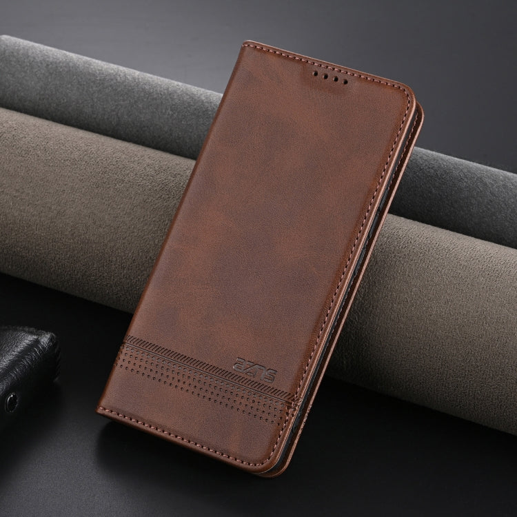 For Redmi K70 Ultra AZNS Magnetic Calf Texture Flip Leather Phone Case(Dark Brown) - free shipping - PMC Jewellery - Order now!