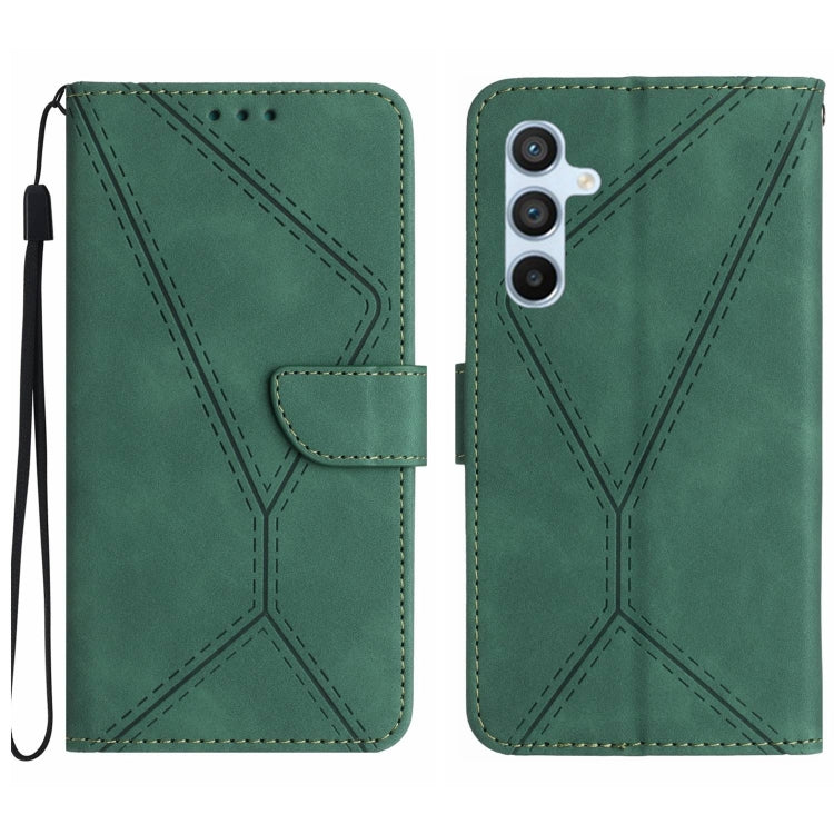For Samsung Galaxy S25 5G Stitching Embossed Leather Phone Case(Green) - free shipping - PMC Jewellery - Order now!