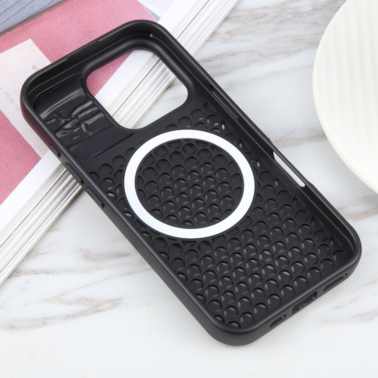 For iPhone 16 Pro Max Pure Color Honeycomb Aromatherapy MagSafe Phone Case(Black) - iPhone 16 Pro Max Cases by PMC TechLife | Online Shopping South Africa | PMC TechLife | Buy Now Pay Later Mobicred