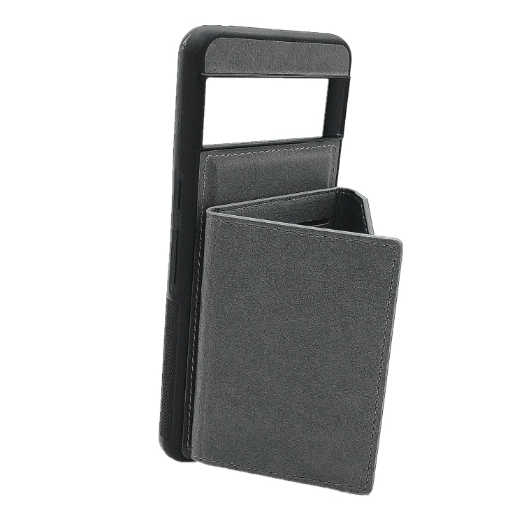 For Google Pixel 9 / 9 Pro Solid Color Metal Buckle Card Slots Bag Phone Case(Grey) - Google Cases by PMC TechLife | Online Shopping South Africa | PMC TechLife | Buy Now Pay Later Mobicred