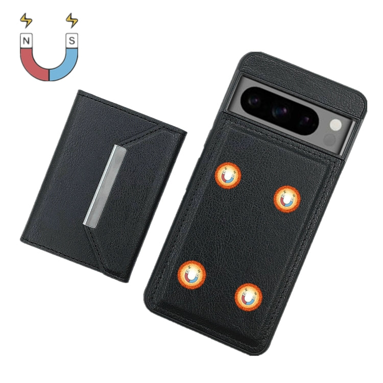 For Google Pixel 9 / 9 Pro Solid Color Metal Buckle Card Slots Bag Phone Case(Black) - Google Cases by PMC TechLife | Online Shopping South Africa | PMC TechLife | Buy Now Pay Later Mobicred