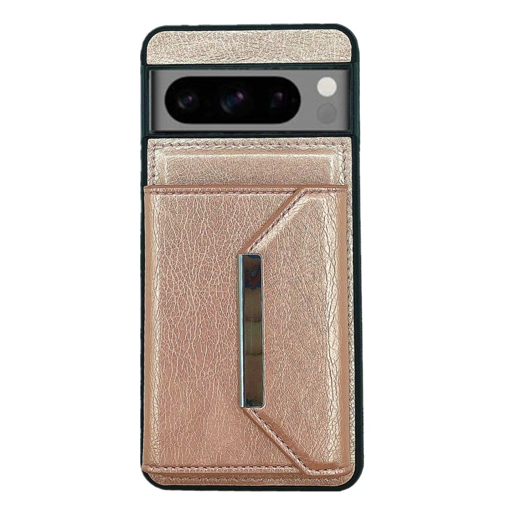 For Google Pixel 9 / 9 Pro Solid Color Metal Buckle Card Slots Bag Phone Case(Rose Gold) - free shipping - PMC TechLife - Order now!