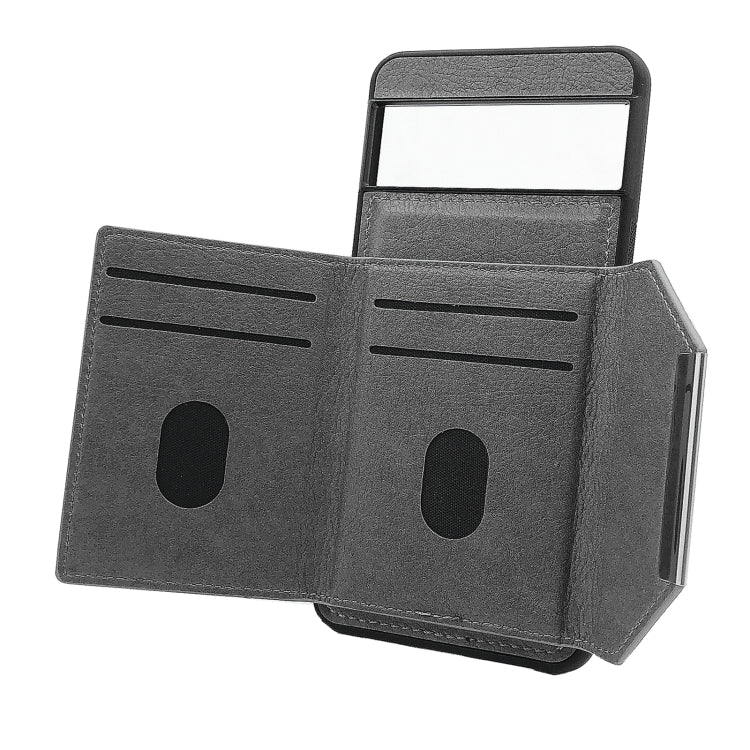 For Google Pixel 9 Pro XL Solid Color Metal Buckle Card Slots Bag Phone Case(Grey) - Google Cases by PMC TechLife | Online Shopping South Africa | PMC TechLife | Buy Now Pay Later Mobicred