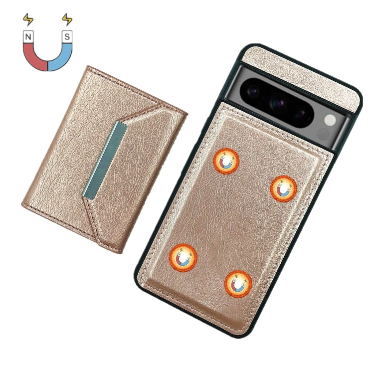 For Google Pixel 9 Pro XL Solid Color Metal Buckle Card Slots Bag Phone Case(Rose Gold) - Google Cases by PMC TechLife | Online Shopping South Africa | PMC TechLife | Buy Now Pay Later Mobicred