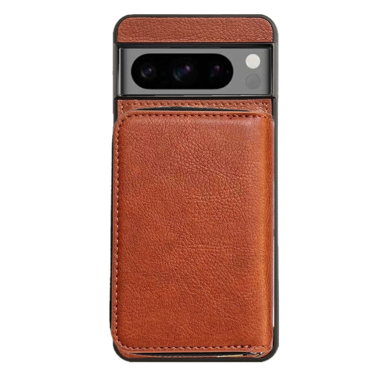 For Google Pixel 8a Solid Color Zipper 11-Card Slots Bag Phone Case with Lanyard(Brown) - Google Cases by PMC TechLife | Online Shopping South Africa | PMC TechLife | Buy Now Pay Later Mobicred