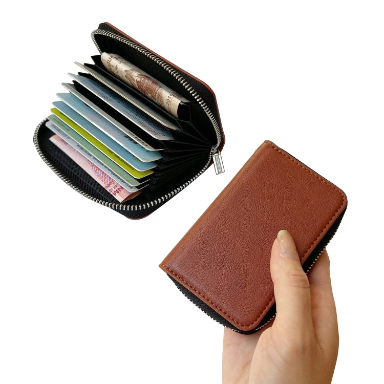 For Google Pixel 7 Solid Color Zipper 11-Card Slots Bag Phone Case with Lanyard(Brown) - Google Cases by PMC TechLife | Online Shopping South Africa | PMC TechLife | Buy Now Pay Later Mobicred