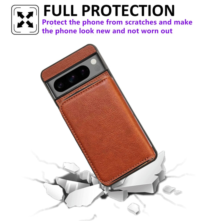 For Google Pixel 6 Solid Color Zipper 11-Card Slots Bag Phone Case with Lanyard(Brown) - Google Cases by PMC TechLife | Online Shopping South Africa | PMC TechLife | Buy Now Pay Later Mobicred