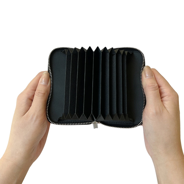 For iPhone 16 Plus Solid Color Zipper 11-Card Slots Bag Phone Case with Lanyard(Black) - free shipping - PMC Jewellery - Order now!