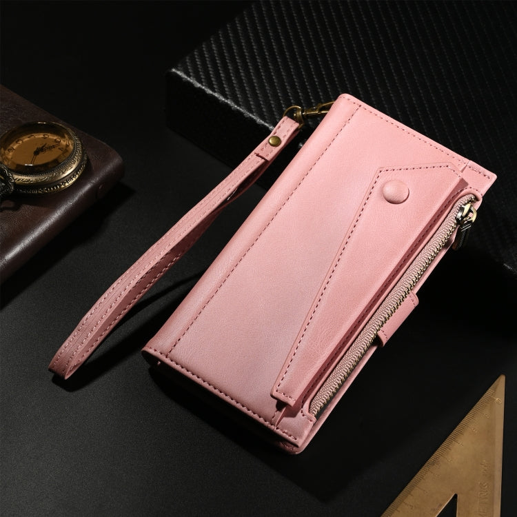For Samsung Galaxy S24 FE 5G ESEBLE Retro Frosted RFID Flip Leather Phone Case(Rose Gold) - free shipping - PMC Jewellery - Order now!