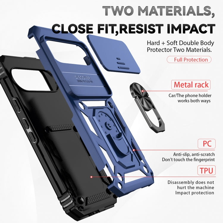 For Google Pixel 9 Sliding Camshield Holder Phone Case(Blue) - Google Cases by PMC TechLife | Online Shopping South Africa | PMC TechLife | Buy Now Pay Later Mobicred