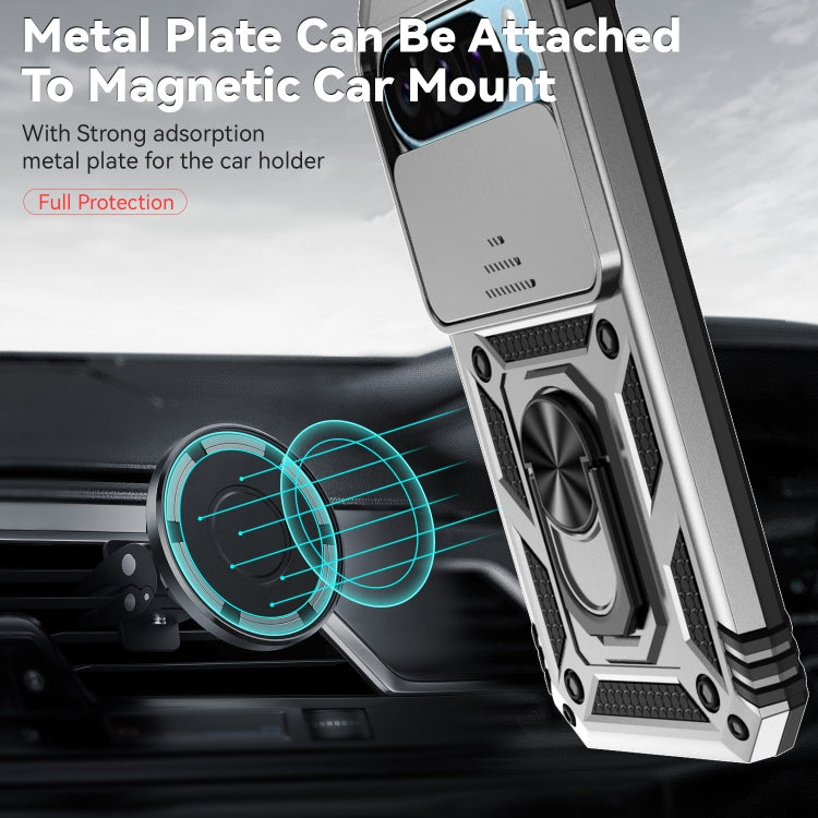 For Google Pixel 9 Sliding Camshield Holder Phone Case(Silver) - Google Cases by PMC TechLife | Online Shopping South Africa | PMC TechLife | Buy Now Pay Later Mobicred