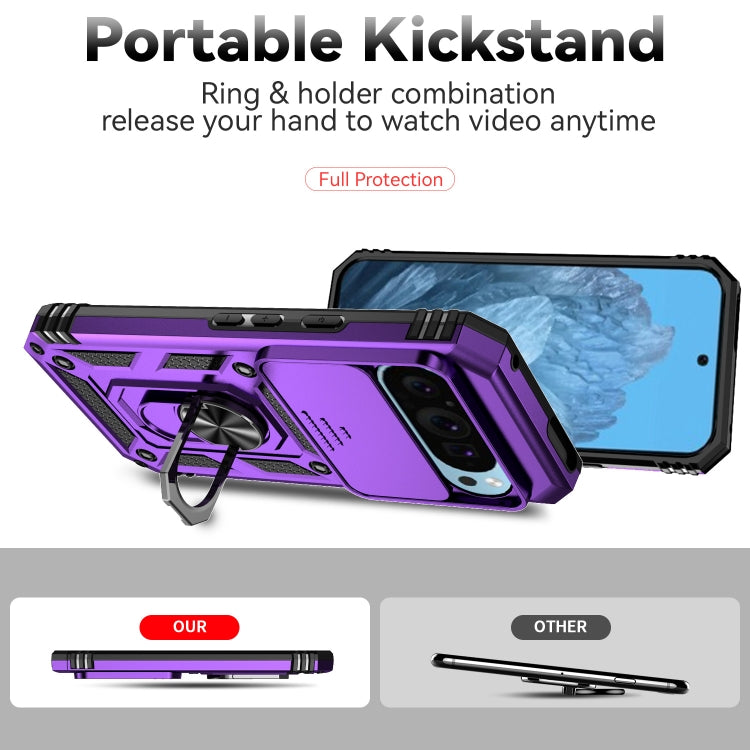For Google Pixel 9 Sliding Camshield Holder Phone Case(Purple) - Google Cases by PMC TechLife | Online Shopping South Africa | PMC TechLife | Buy Now Pay Later Mobicred