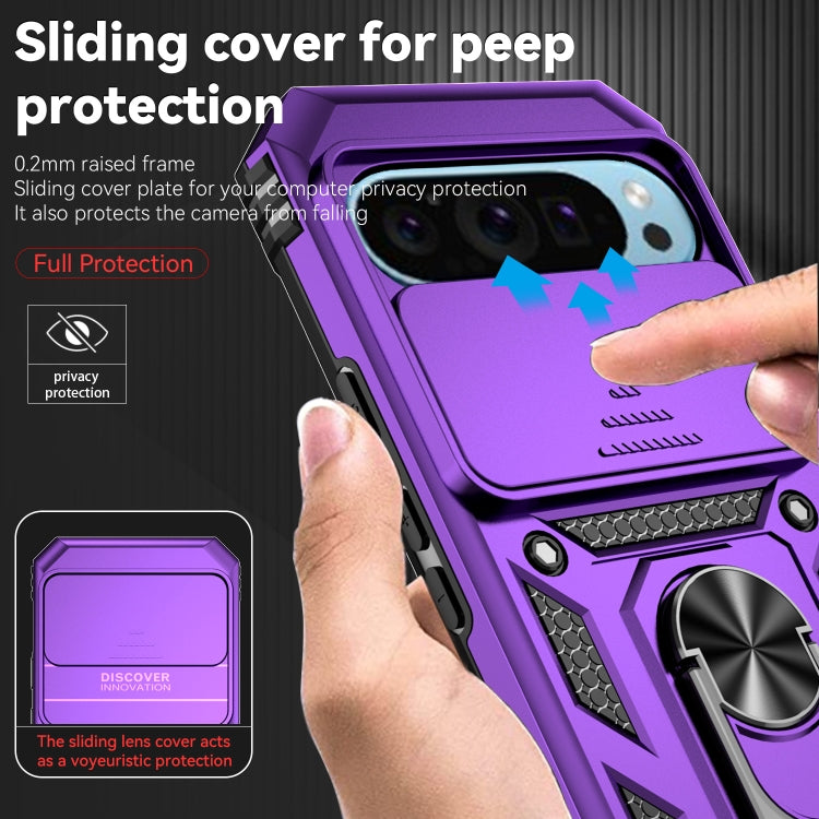 For Google Pixel 9 Sliding Camshield Holder Phone Case(Purple) - Google Cases by PMC TechLife | Online Shopping South Africa | PMC TechLife | Buy Now Pay Later Mobicred