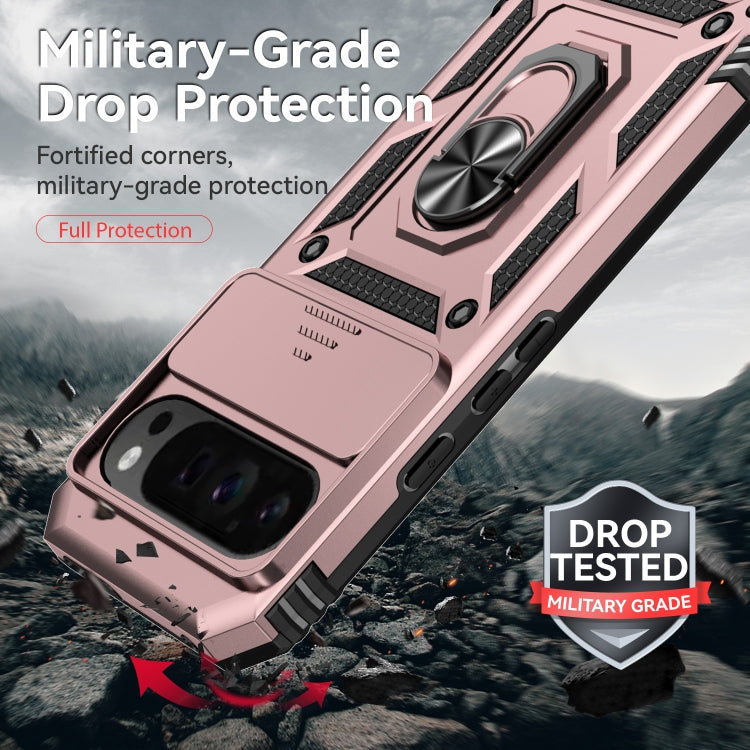 For Google Pixel 9 Pro Sliding Camshield Holder Phone Case(Rose Gold) - Google Cases by PMC TechLife | Online Shopping South Africa | PMC TechLife | Buy Now Pay Later Mobicred