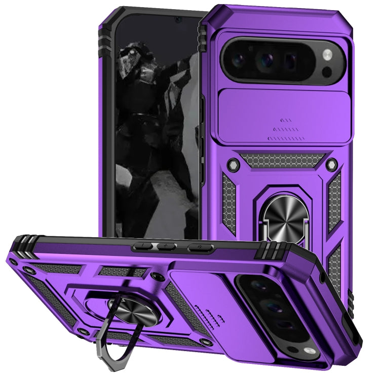 For Google Pixel 9 Pro Sliding Camshield Holder Phone Case(Purple) - Google Cases by PMC TechLife | Online Shopping South Africa | PMC TechLife | Buy Now Pay Later Mobicred