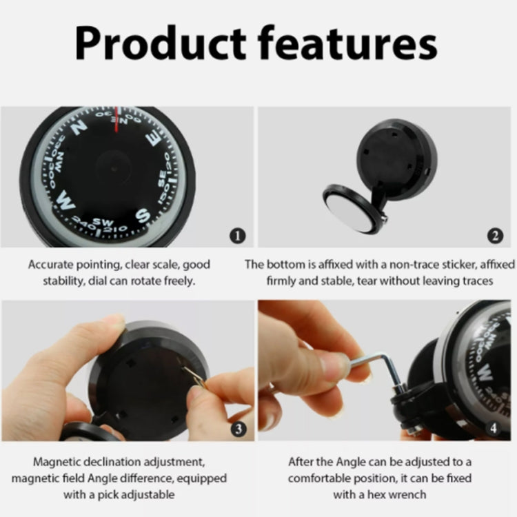 Nisa LC500 Car Compass Ball Car Decoration - Clocks & Car Meters by PMC TechLife | Online Shopping South Africa | PMC TechLife | Buy Now Pay Later Mobicred