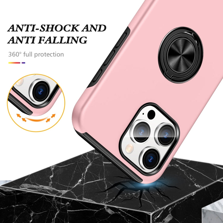For iPhone 16 Magnetic Ring Holder Phone Case(Rose Gold) - iPhone 16 Cases by PMC TechLife | Online Shopping South Africa | PMC TechLife | Buy Now Pay Later Mobicred