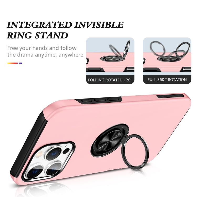For iPhone 16 Magnetic Ring Holder Phone Case(Rose Gold) - iPhone 16 Cases by PMC TechLife | Online Shopping South Africa | PMC TechLife | Buy Now Pay Later Mobicred