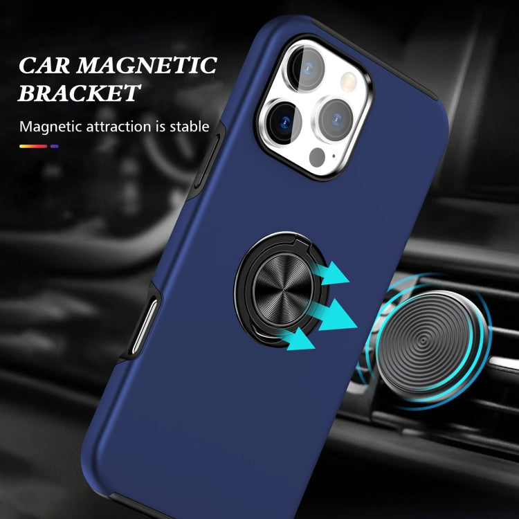 For iPhone 16 Pro Max Magnetic Ring Holder Phone Case(Navy Blue) - iPhone 16 Pro Max Cases by PMC TechLife | Online Shopping South Africa | PMC TechLife | Buy Now Pay Later Mobicred