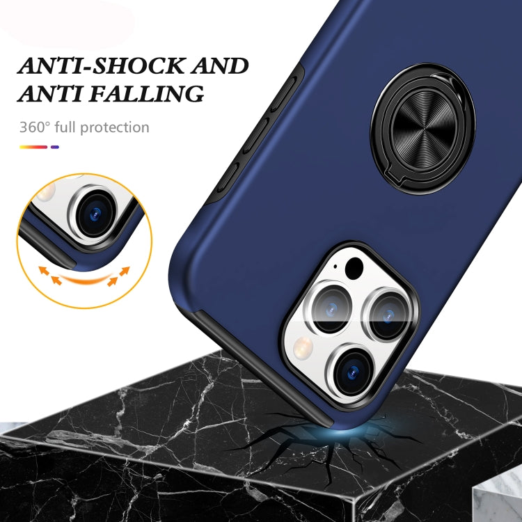 For iPhone 16 Pro Max Magnetic Ring Holder Phone Case(Navy Blue) - iPhone 16 Pro Max Cases by PMC TechLife | Online Shopping South Africa | PMC TechLife | Buy Now Pay Later Mobicred