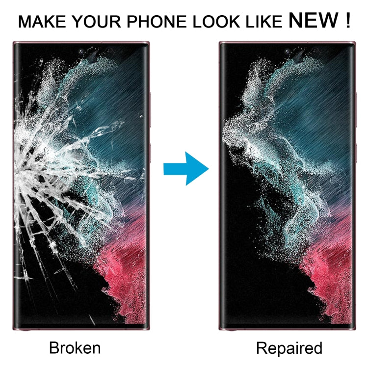 For Samsung Galaxy S22 Ultra SM-S908B Front Screen Outer Glass Lens with OCA Optically Clear Adhesive - free shipping - PMc TechLife - Order now!