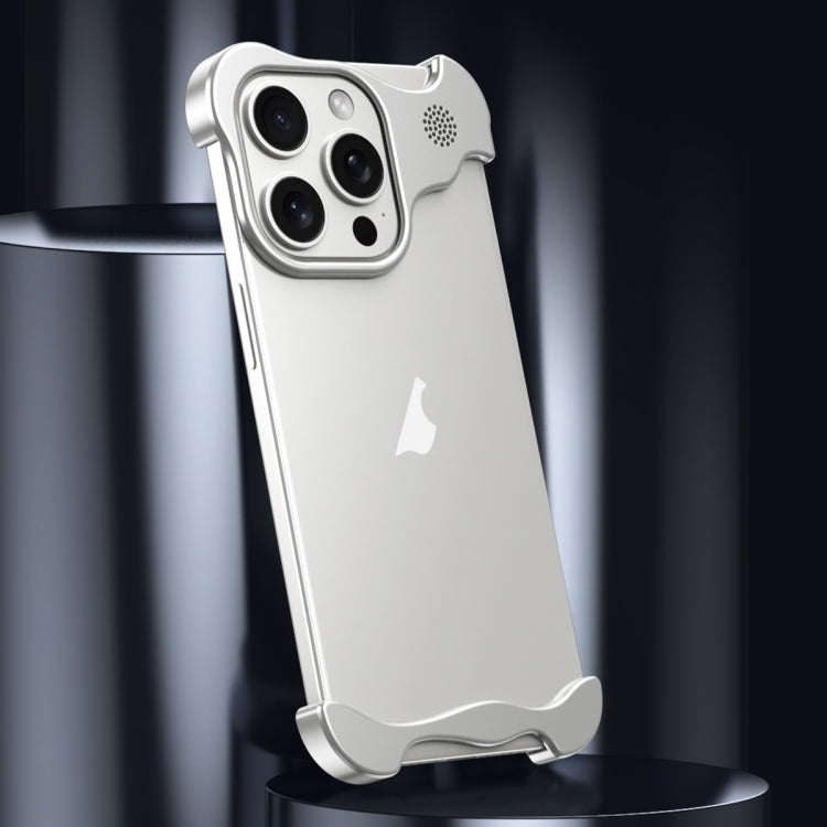 For iPhone 16 Plus Aromatherapy Alloy Frameless Phone Case(Silver) - free shipping - PMC Jewellery - Order now!