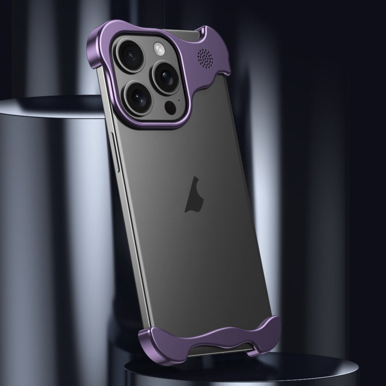 For iPhone 16 Pro Max Aromatherapy Alloy Frameless Phone Case(Purple) - free shipping - PMC Jewellery - Order now!